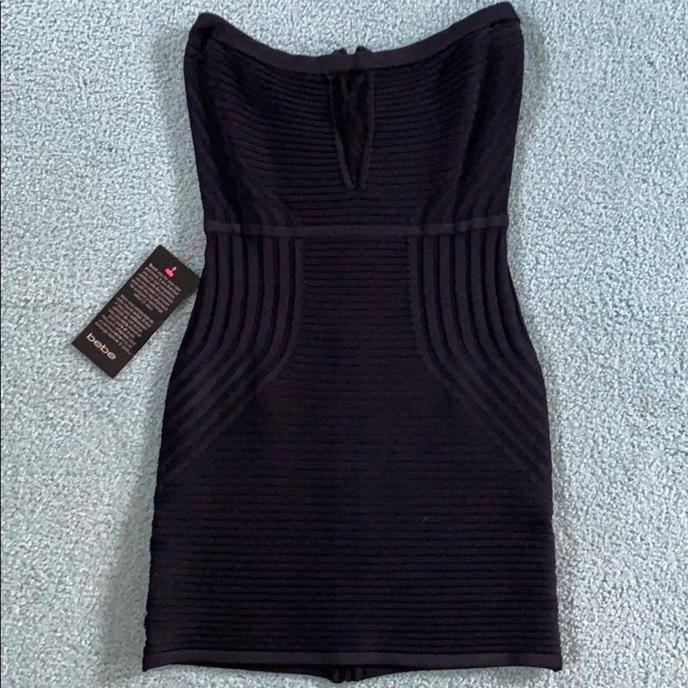 Strapless black dress
